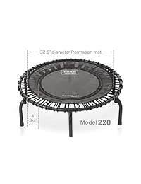 JumpSport Fitness Trampolín modelo 220 - con patas arqueadas sin punta - rebote silencioso para mini rebotes - soportes de larga duración - valoración superior para calidad y durabilidad - incluye un video con música para ejercicios