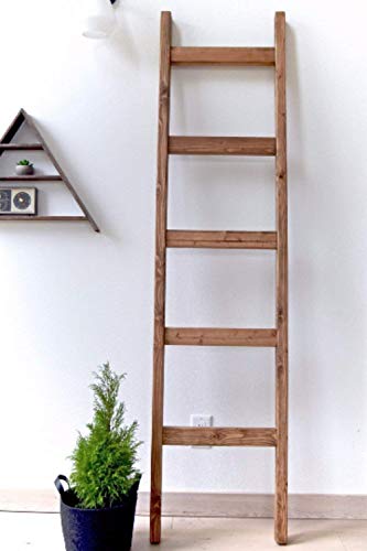 6 ft Wooden Decorative Modern Farmhouse Blanket Ladder | Early American