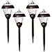 Solpex Outdoor Solar Path Lights, Glass and Powder Coated Cast Aluminum Metal, 2 Bright LEDs per Light 6 Lumens Output per LED, Easy No Wire Installation, Waterproof, Bronze