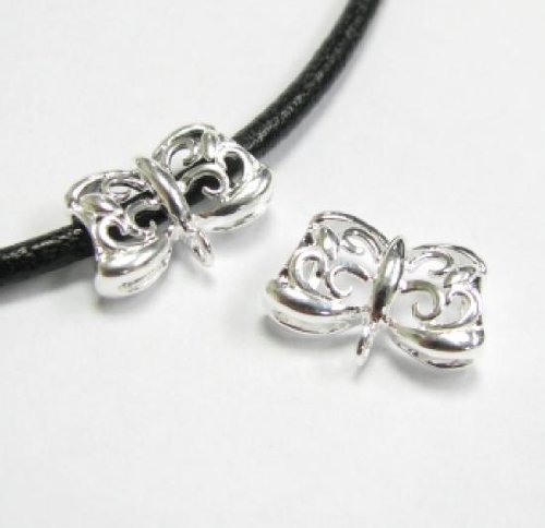 1 pc .925 Sterling Silver Bail Flower Pendant Slider Connector/Findings/Bright