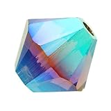Swarovski Crystal, #5328 Bicone Beads 4mm, 24 Pieces, Capri Blue AB 2X