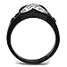 Marimor Jewelry 1.50 Carat Red and Clear Cubic Zirconia Black Stainless Steel Fashion Ring Women's Size 5-10