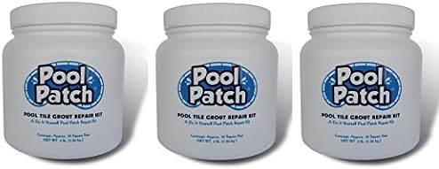Pool Patch White Pool Tile Grout Repair Kit, 3-Pound, White (3-Pack)