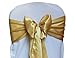 MDS Pack of 100 PCS Satin Chair Sashes Charmeuse Sateen Dining Chair Bows Ribbon Ties Back Sash for Wedding Party Birthday Home Hotel Restaurant Banquet Decoration (7 x 108 Inch, Gold)