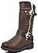 DREAM PAIRS KNICE Girls Fashion Mid Calf Faux Fur Lining Winter Motorcycle Riding Boots