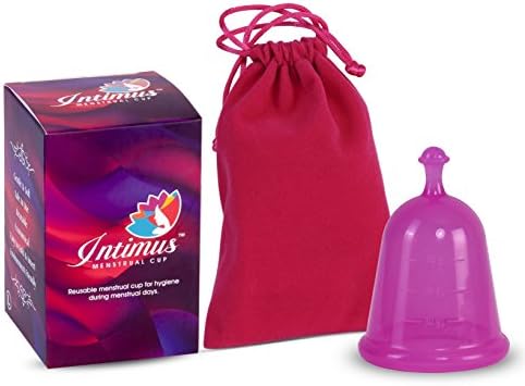 Intimus Menstrual Cup with Bonus Cloth Bag – Premium Design, Soft Comfort Fit, Flexible, Reusable, Medical Grade Silicone – Go Anywhere Periods Protection (Large, 2 Units)