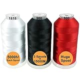 New brothreads -28 Options- Various Assorted Color Packs of Polyester Embroidery Machine Thread Huge Spool 5000M for All Embroidery Machines - Basic Colors 1