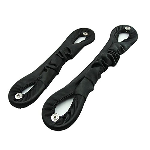 Iebeauty2 PCS New Metal Button Wrinkled Fabric Hair Styling Buns Donut Ring Shape Clip Twist Hair Stick - Thumbnail 2