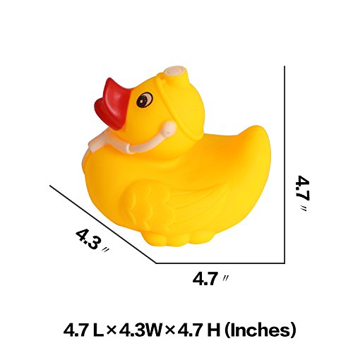 4.7" Yellow Ducks Rubber Bath Toy Pure Natural Cute Rubber Doctor Ducky with Stethoscope for Baby(No.A38123) - Thumbnail 2