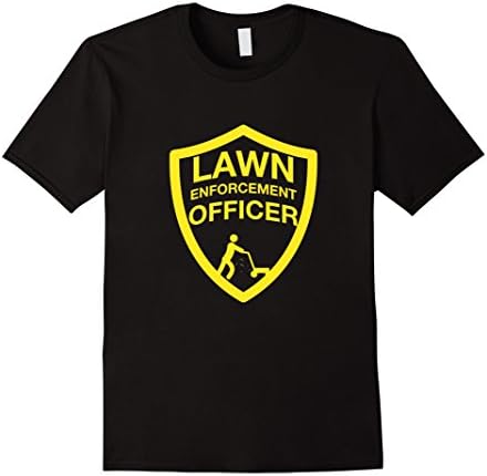 Mens Lawn Enforcement Officer Grass Cutter Lawn Mower T-Shirt 2XL Black