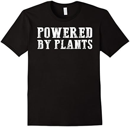 Mens Powered By Plants T-Shirt Vegan Vegetarian Gift Medium Black