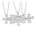 Meiligo® Fashion 3 Pcs Best Friends Forever Gift Alloy We Will Always be Connected Letter Puzzle Dog Tag Necklace Key Chain Square Matching Engraved Letter Necklace Set