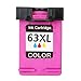 J2INK 2 Pack #63 XL Black &Color Ink Cartridges for Envy 4520 4526 4512 4516 Officejet 3830 4650