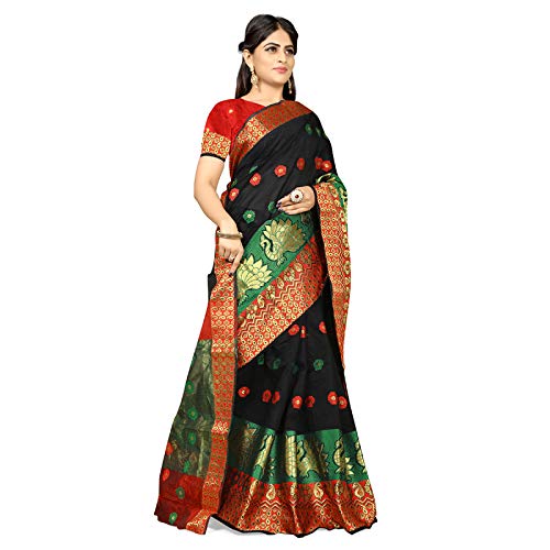 renish enterprise women's cotton silk saree with blouse piece(desgin singel more) purple