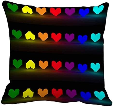 Custom Cushion Pillowcases Undertale Hearts Size 18X18 Inch Throw Pillow Protector Covers Case Home Office Cafe Decor Suitable for Twin-Bed