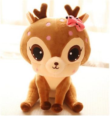 Plush Deer Toys Dolls Embroidery Stuffed Animal Toys Gift for Kids Baby Decorative Pillow Cushions