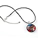 Chuvora Hand Blown Venetian Murano Glass Multi-Colored Red Blue Yellow Round Pendant Necklace, 18-20 inches