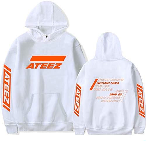 Kpop ATEEZ Printed Hoodie Unisex Hooded Sweatshirts Wooyoung San Mingi Yeosang Hiphop Street Fashion Pullover Sweater
