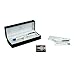 Monteverde Impressa, Fountain Pen, Silver w/Blue Trim, Fine Nib