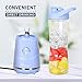 MYONAZ Portable Blender 120V Electric Power Mixer with Travel Sport Bottle & Lid 600ML Blender for Smoothies and Shakes (Blue)