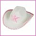 White Felt Cowgirl Hat With Pink Star (2 Pack)