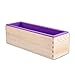 1 Purple Flexible Rectangular Silicone Soap Mold with Large Pine Wood Box for Homemade Produce 1.2 Kg Art Craft Soap Making Mold + 2 Pcs Cutter Peeler Slicer Knife Home Kitchen Tool Set