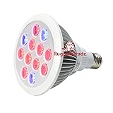 Grow Light Garden 12W LED Plant Bulb E26 Socket for Indoor Herb Hydroponics Greenhouse