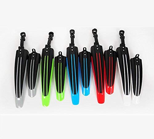 Star-Art Adjustable Road Mountain Bike Bicycle Cycling Tire Front/Rear Mud Guards Mudguard Fenders Set (Red)