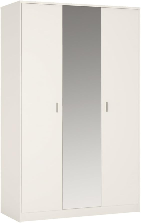 Furniture To Go 4YOU 3 door wardrobe-Inc mirror-White, Wood, 120x53x190 cm