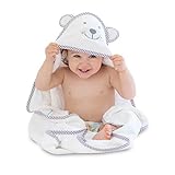 CradleMii Baby Bamboo Hooded Towel & 2 Washcloth Set | Made of Hypoallergenic, Absorbent, Soft, Organic Bamboo Fiber | For Infants & Toddlers