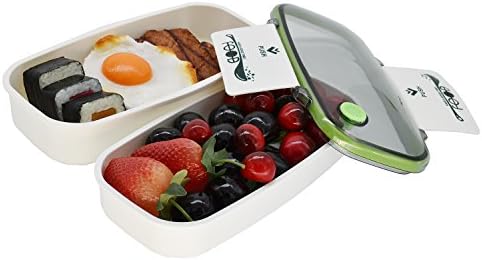 IRmm Stackable bento Lunch Box,Leak-Proof Food Storage Container,Bento Boxes,Microwavable,Meal Prep,BPA free (green)
