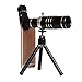 Jaylinna Upgraded Universal HD 18x Telephoto Telescope Sets Clip-on Camera Lens Kits with Tripod for Smartphones(Black)