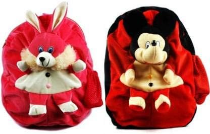 REGALLO Cute Bunny & Mickey Soft Toy Plush Bag Combo