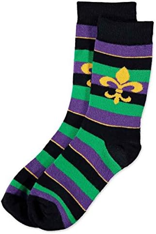 Women's Mardi Gras Fleur De Lis Crew Sock