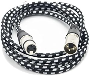 Kinmoku tech 2m/6.5ft 3 Pin DMX 512 Signal XLR Male to Female Cable for KTV Disco Stage Par Light Controller