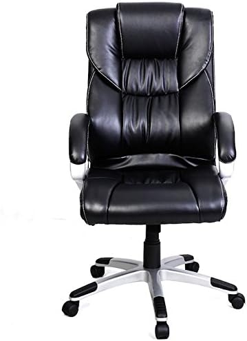 PU Leather Executive Office Chair Big And Tall High Back Task Ergonomic for Computer Desk 360 Degree Swivel Wheel Comfortable Arm Rests