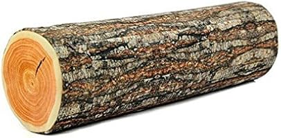Edtoy Creative Natural Wood Design Soft Log Comfortable Neck Sleeping Throw Pillow Cushion for Home Office Car