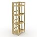 Stony Edge 4-Tier Folding Bookshelf | Natural Wood Finish | 45x16x11.5 Inches | Book Shelf for Books and Trinkets | No Assembly Required | Foldable & Small Bookshelf for Home and Office