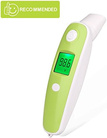 BuySevenSide Ear Thermometer with Forehead Function,Digital Laser Infrared Thermometer Temperature Gun Instant Read Accuracy Professional Temperature for Children and Adults with Fever Indicator