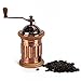 3E Home Manual Canister Stainless steel Burr Coffee Mill Grinder, Stainless Steel Top, and Antique Copper Body