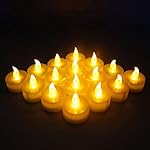 LEMON HOUR 24 Pcs Flameless LED Tea Light Candles Battery Powered Small Bright Flickering Candles for For Wedding Party Festival Decoration (Yellow Flash)