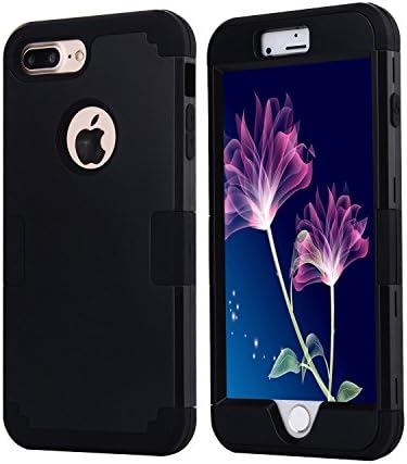 iPhone 7 Plus Case, Vecr [Dual Layer] Hybrid Heavy Shockproof Black Hard Shell and Black TPU Rubber Protective Case Cover For Apple iphone 7 Plus 5.5 inch
