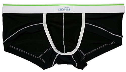Meykiss Mens Ice Silk Breathable Triangle Underpants Brief Panties Black Medium