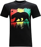 California Republic Red Yellow Green Men's T-Shirt - (Black) - XL