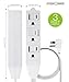 3 Outlet Power Strip 3ft - FosPower Cruise Ship Approved Small White Power Strip with Flat Plug & Safety Covers, Short 3 Foot Short Extension Cord, No Surge Protector, 3 Prong, ETL Listed -2PACK