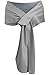 Meet Edge Women's Satin Shawl Wrap For Evening/Wedding Party Silver, Silver Gray, 59