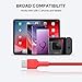 Short USB C Cable AUKEY (0.7ft 2 Pack) USB Type C Cable 0.2m Fast Charging Cord for Samsung Galaxy Note9 S10 S10+ S9 S8, LG V40 V30 G6 G5, HTC U12+ 10, Power Bank, Portable Charger - Red Black