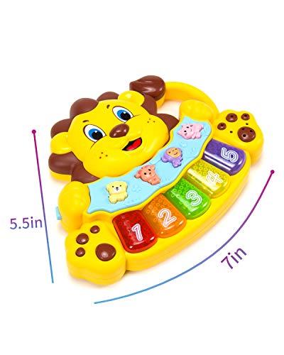 STEAM Life Educational Baby Musical Instrument Toy Piano | Lion Light Up King Piano Toy Keyboard has 5 Numbered Keys | Plays Songs and Music Memory Game (Baby Lion King Piano) - Thumbnail 5