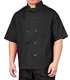 Black Lightweight Short Sleeve Chef Coat