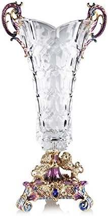 RORO Wedding Gift, Enameled and Jeweled Bohemia Crystal Vase, European Style, Swarovski Decoration, Luxury Home Accessories